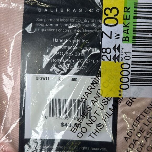 Bali‎ One Smooth U®Smoothing&Concealing Underwire Full Coverage Bra 3w11 40D Nwt - Picture 5 of 5